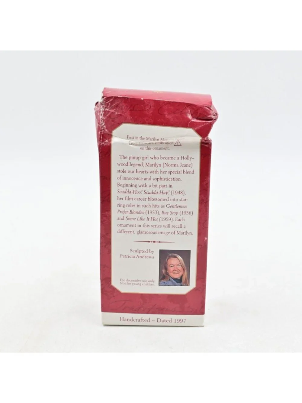 Hallmark Keepsake Marilyn Monroe Ornament Vintage 1997 Damaged Box